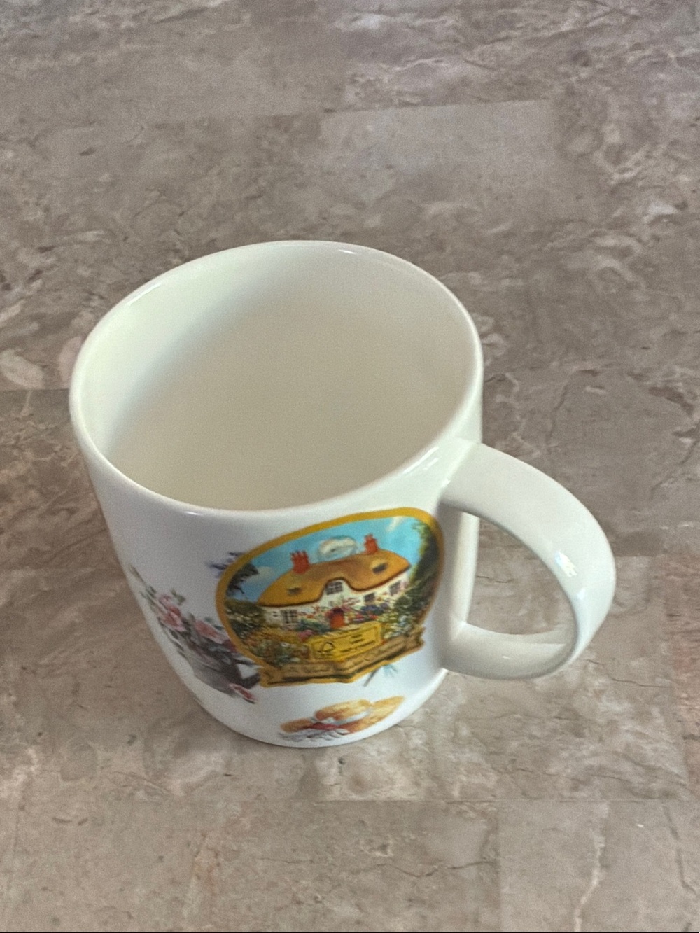 ROY KIRKHAM White Ceramic Cottage-Scene Coffee Mug -